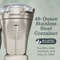 Vitamix 48-Ounce Stainless-Steel Blender Container with SELF-DETECT, Dishwasher-Safe, BPA-Free Clear Lid, Laser-Cut Stainless-Steel Blades, Compatible with All Full-Size Vitamix Blenders